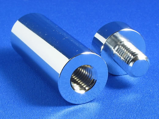 壁取付金具　丸２０Ｘ５０　Ｍ１０ほか　タコクロームメッキ付