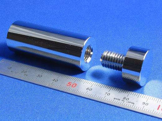 壁取付金具　丸２０Ｘ５０　Ｍ１０ほか　タコクロームメッキ付